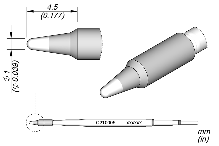 C210005 - Conical Cartridge Ø 1
